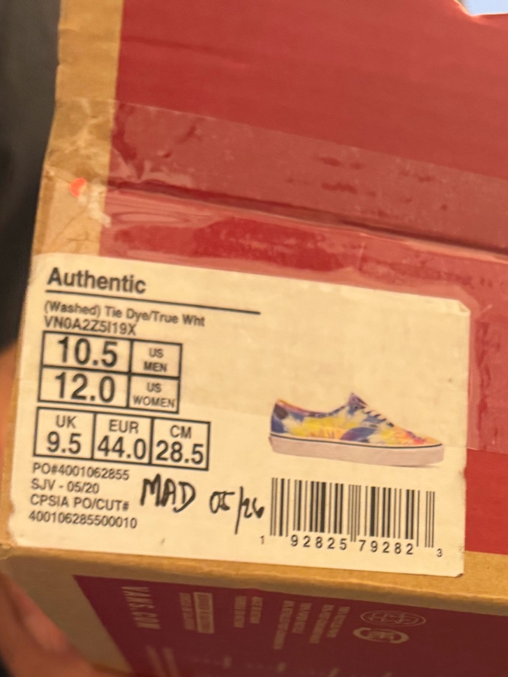 Vans Authentic Sf Washed Tie Dye White Men 10.5 Canvas multicolor 052026 - Picture 8 of 8